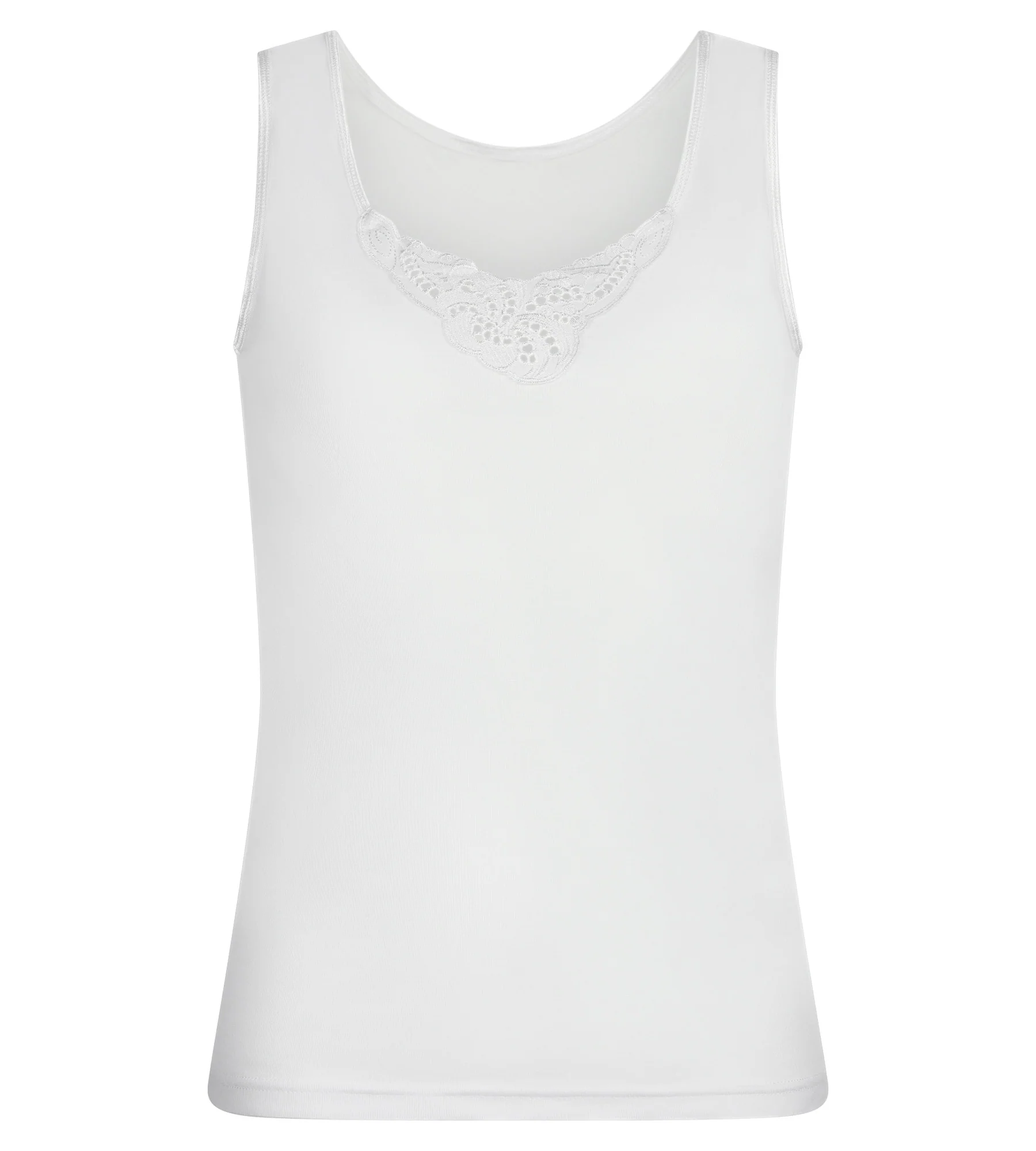 Canotta spalla larga bianca Cotton Feminine - Image 5