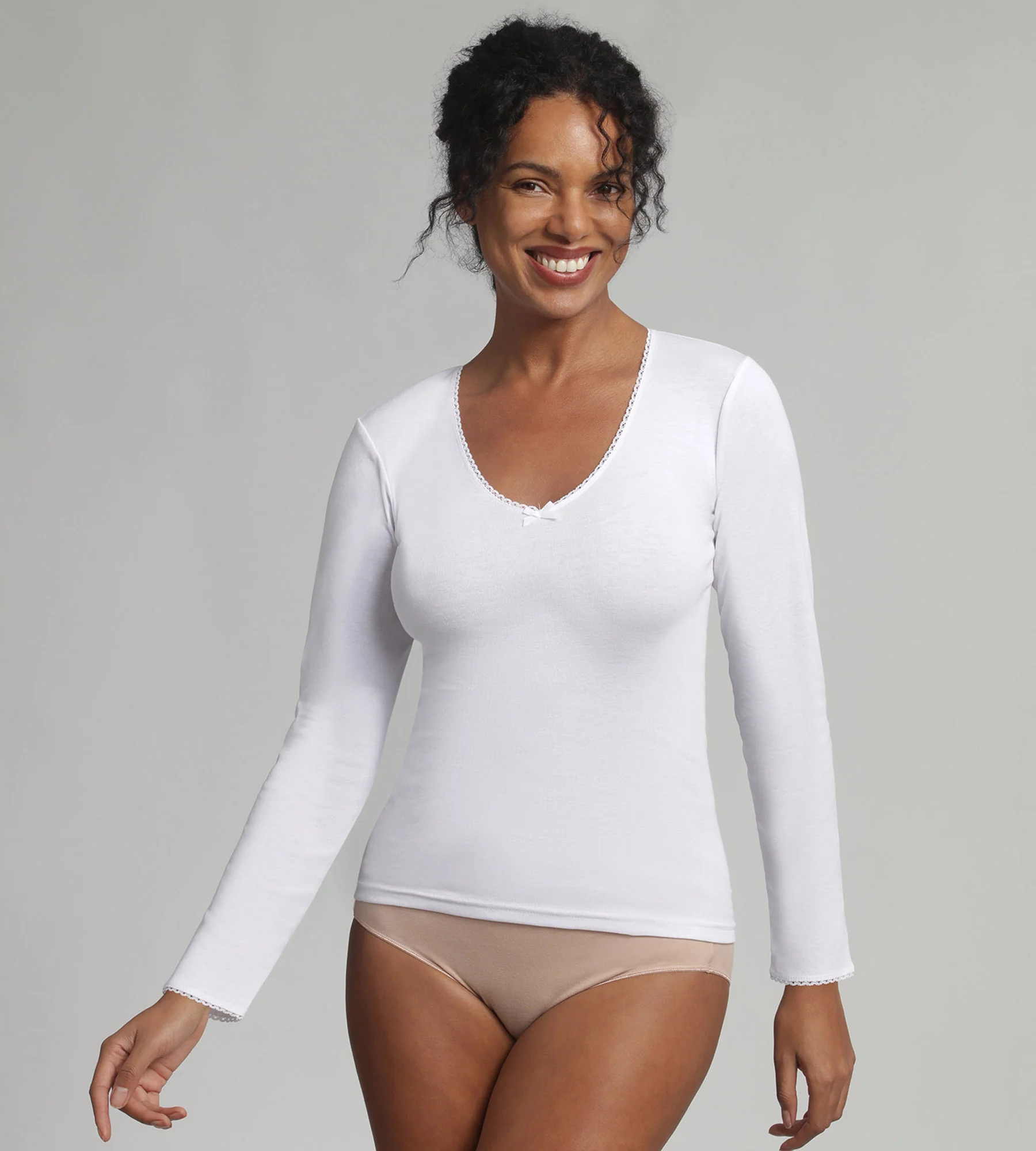 Maglietta a maniche lunghe bianca Thermal Classic