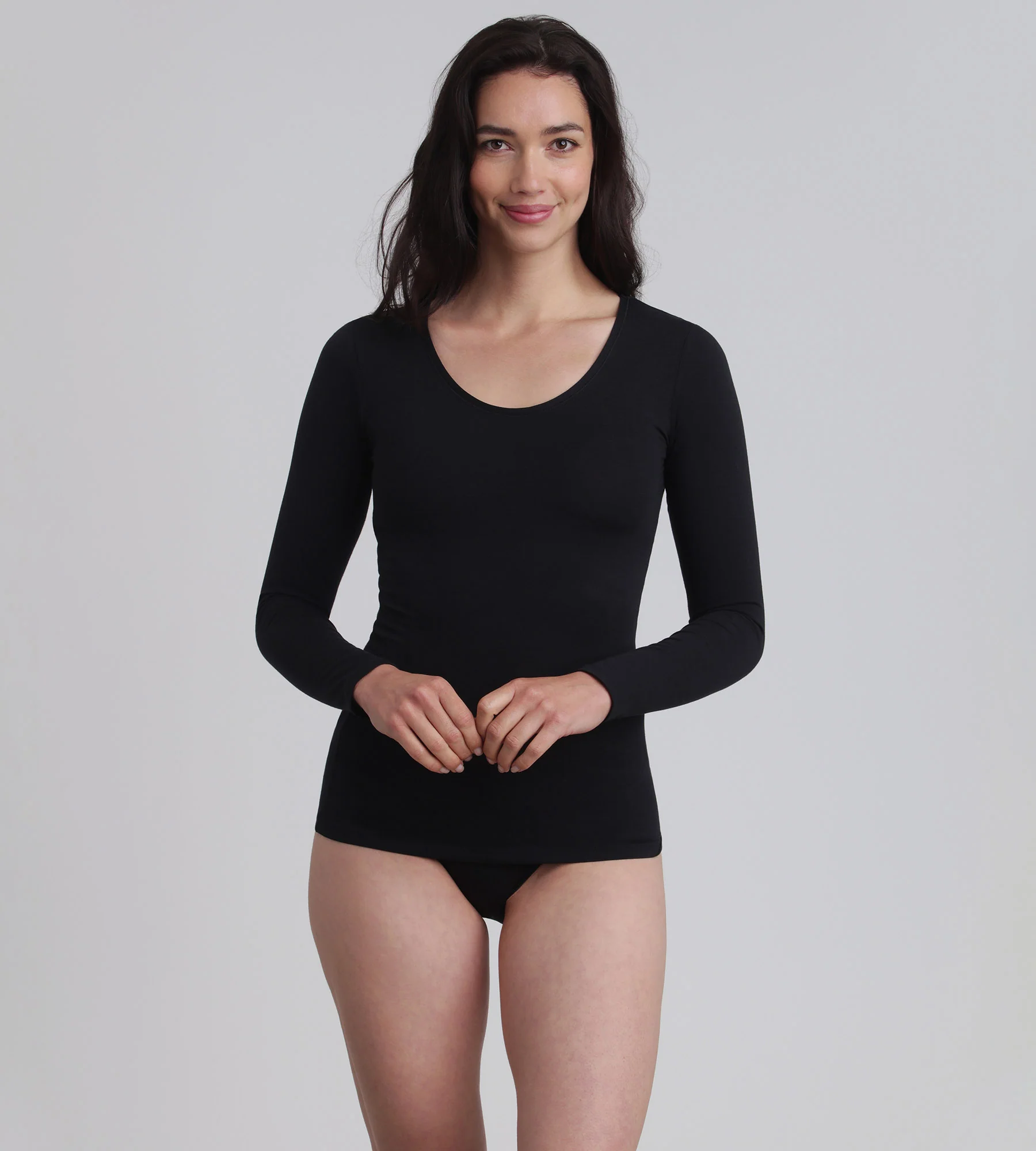 Maglietta maniche nera lunghe Thermal Tech - Image 3