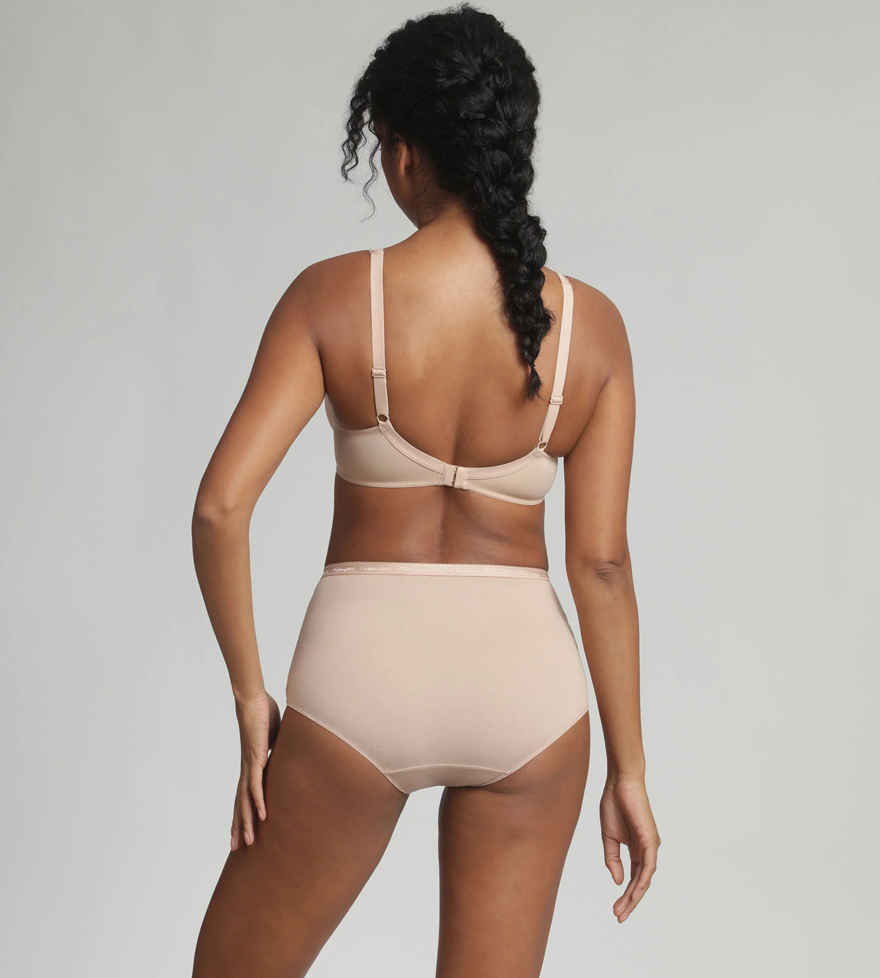 Pacco da 2 slip vita alta beige Cotone Bio - Image 4