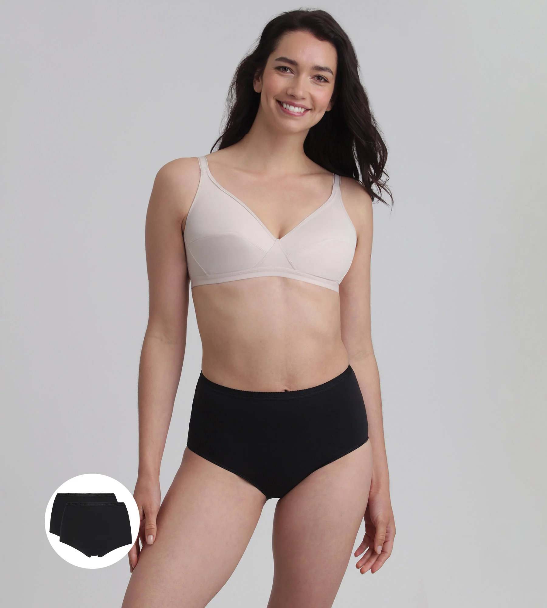 Pacco da 2 slip vita alta neri Cotone Bio - Image 3