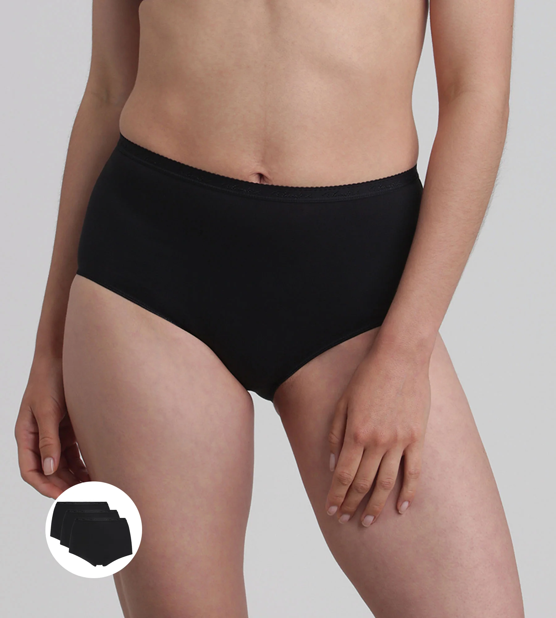 Pacco da 3 slip maxi neri Cotone Bio
