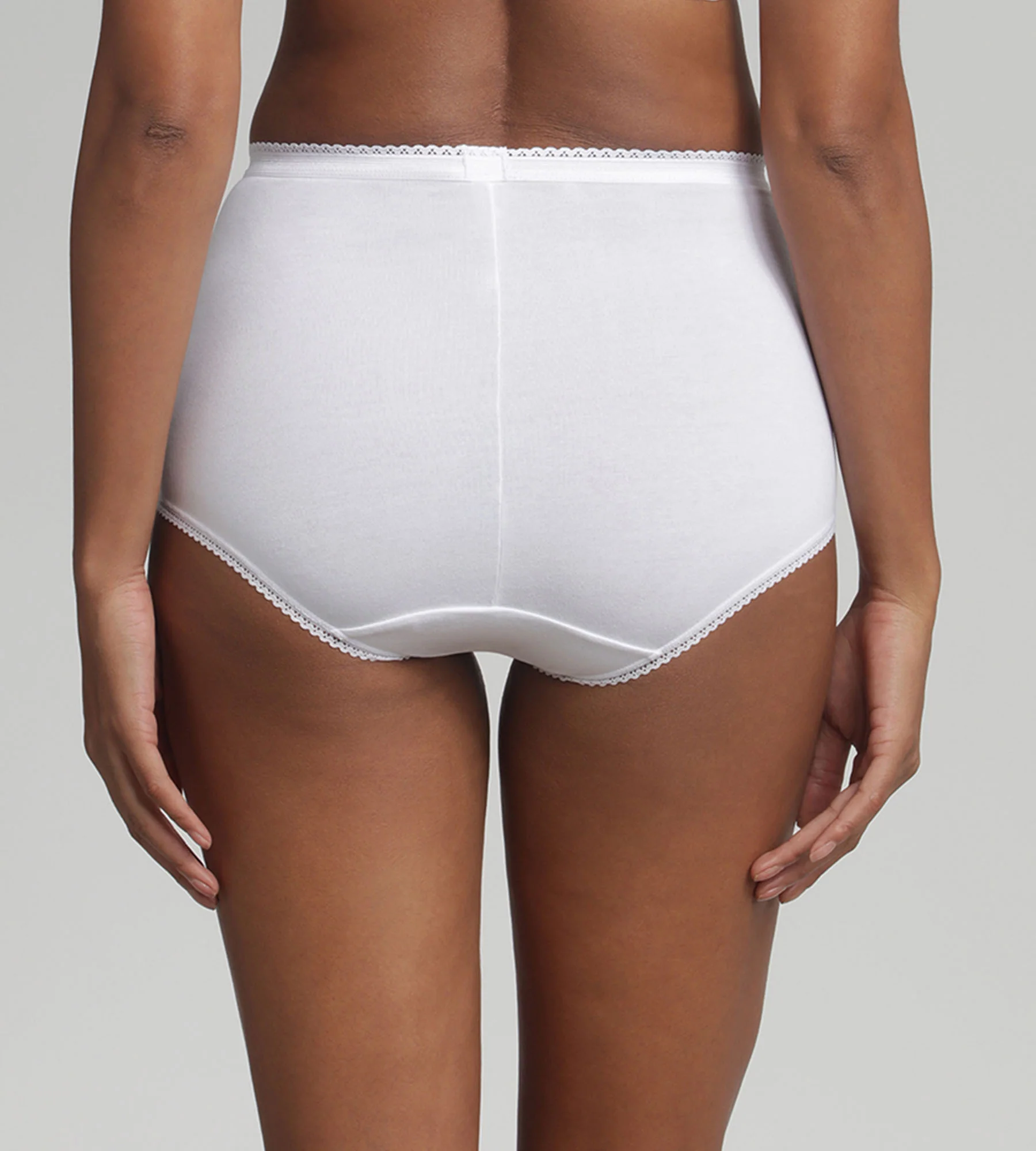 Pacco da 3 slip vita alta bianchi Cotone e Pizzo - Image 2