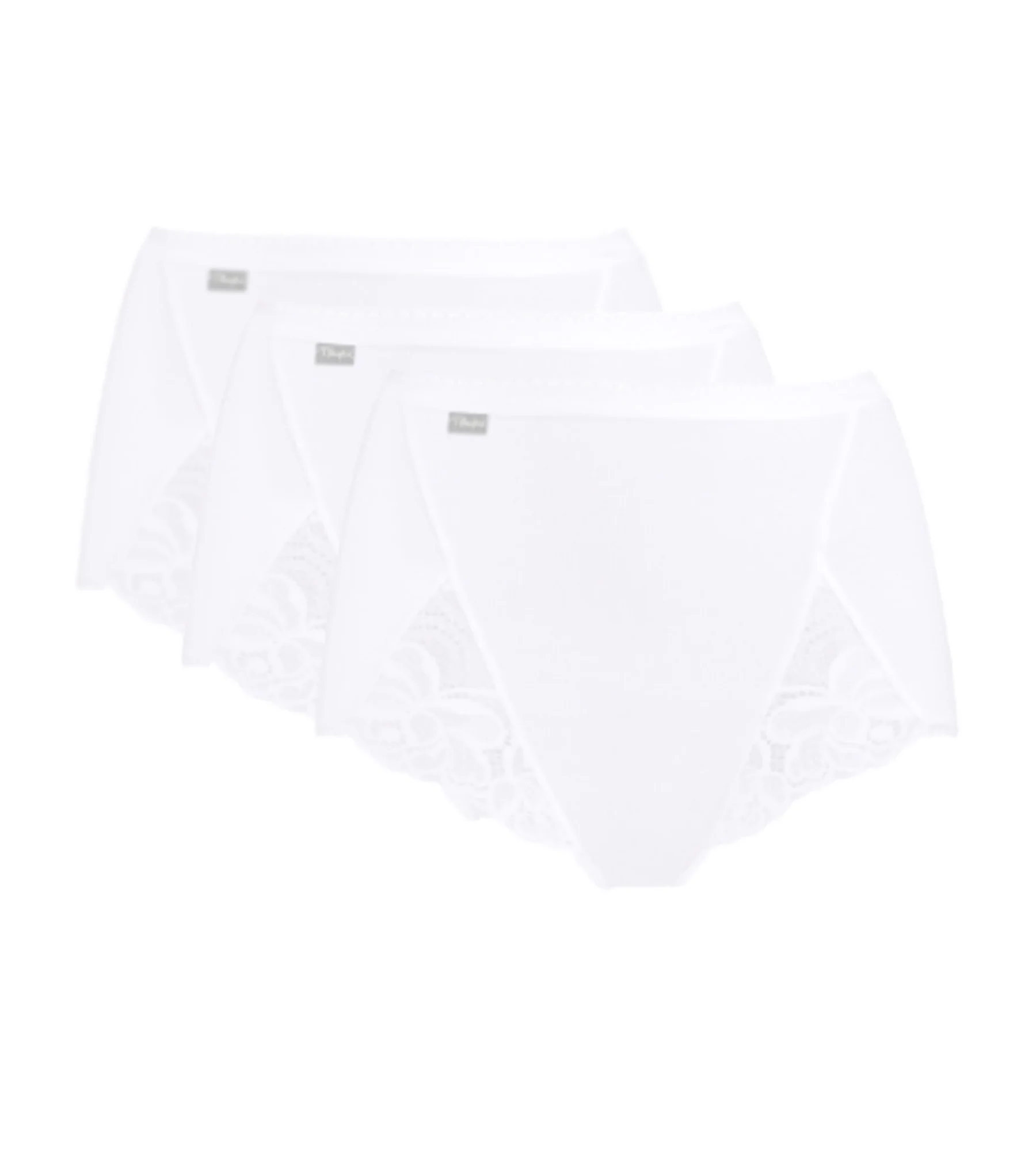 Pacco da 3 slip vita alta bianchi Cotone e Pizzo - Image 5