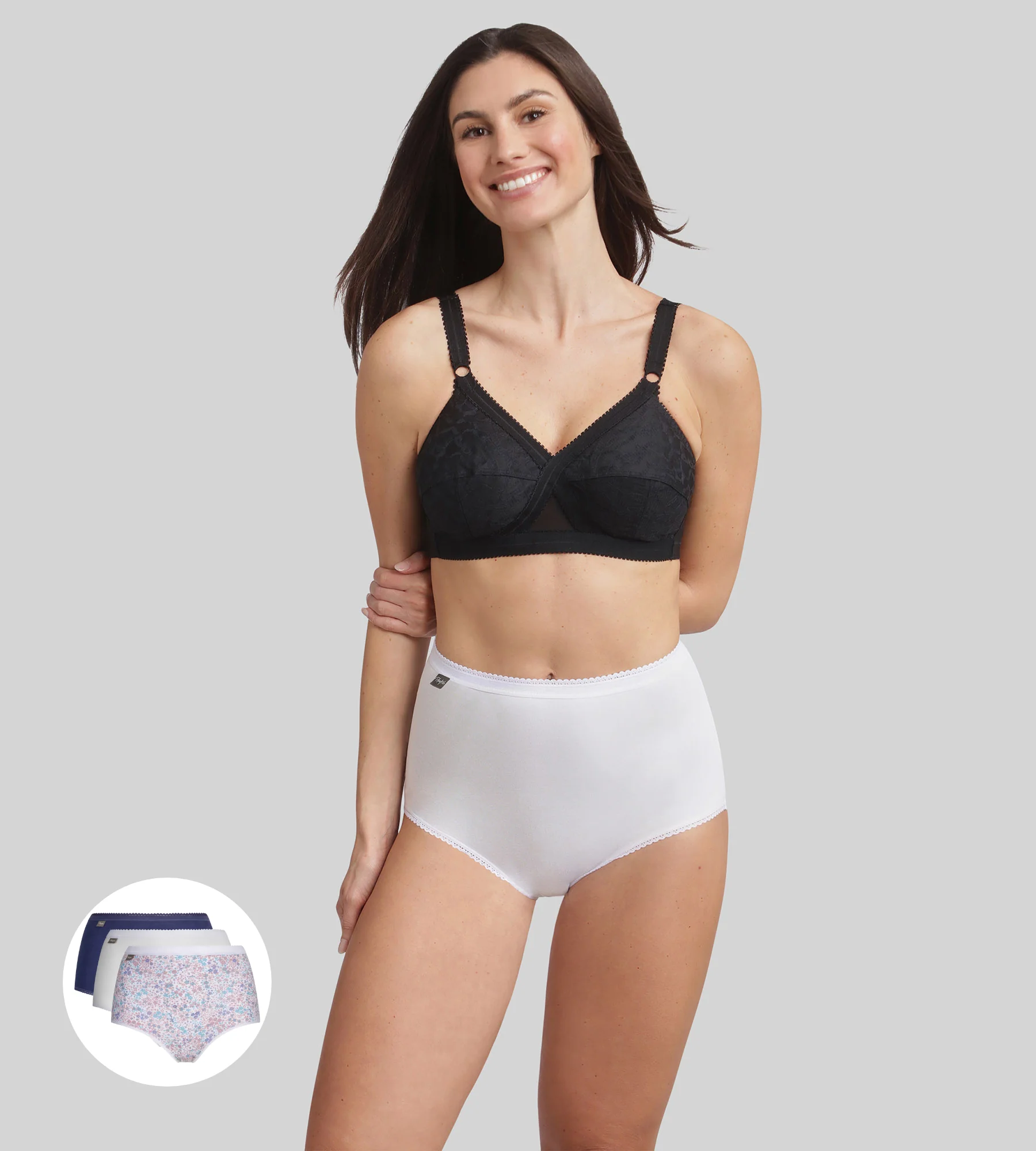 Pacco di 3 slip a vita alta lavanda Cotone Stretch - Image 3