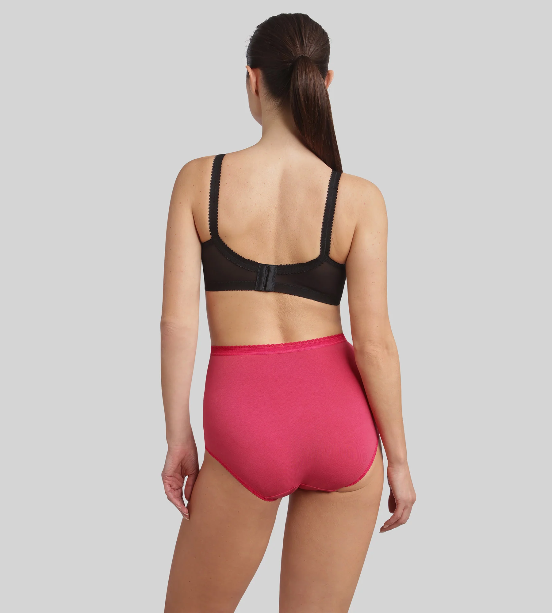 Pacco di 3 slip a vita alta viola Cotone Stretch - Image 4
