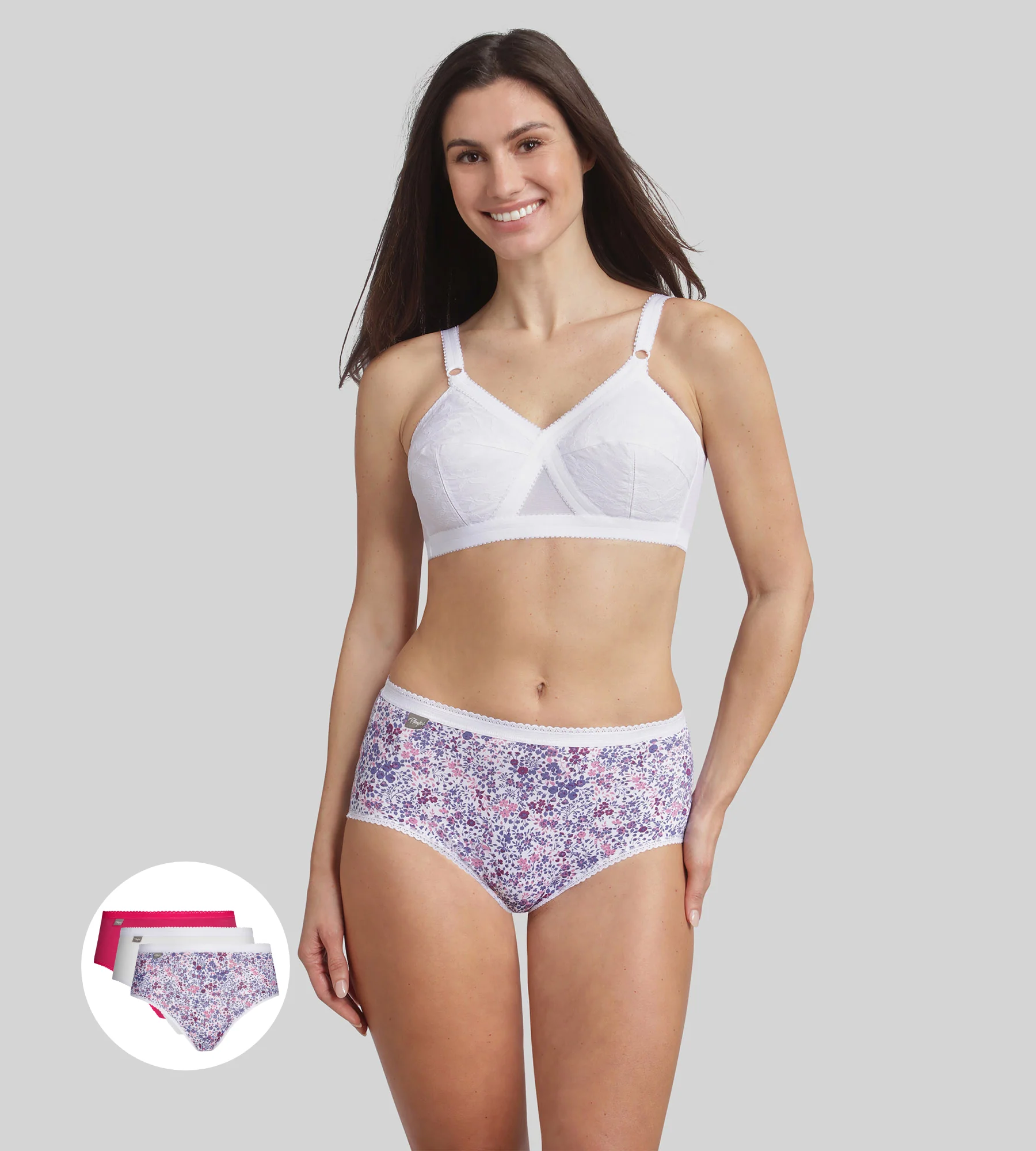Pacco di 3 slip viola Cotone Stretch - Image 3
