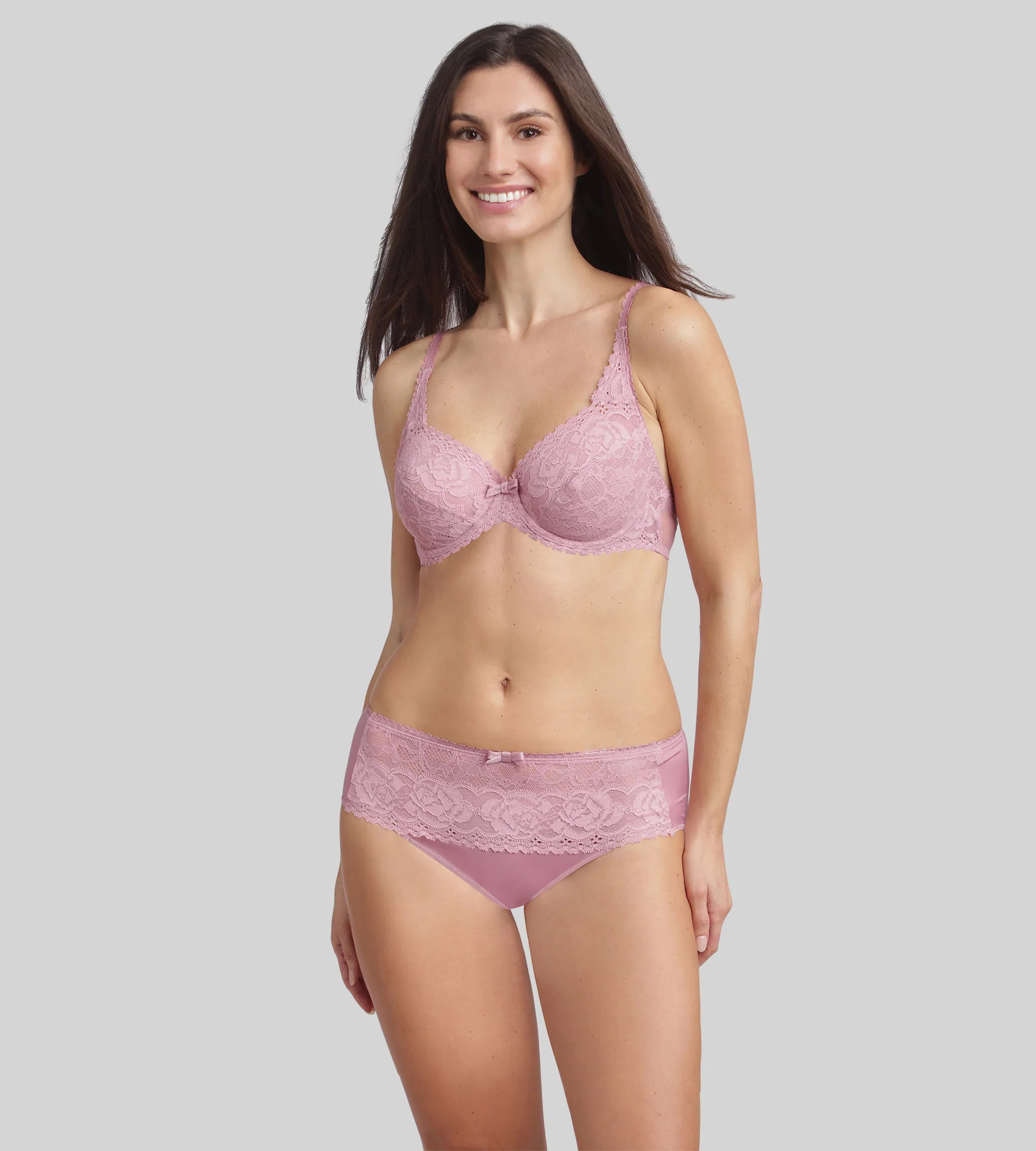 Reggiseno a balconcino con ferretto rosa orchidea Flowery Lace Riciclato - Image 3