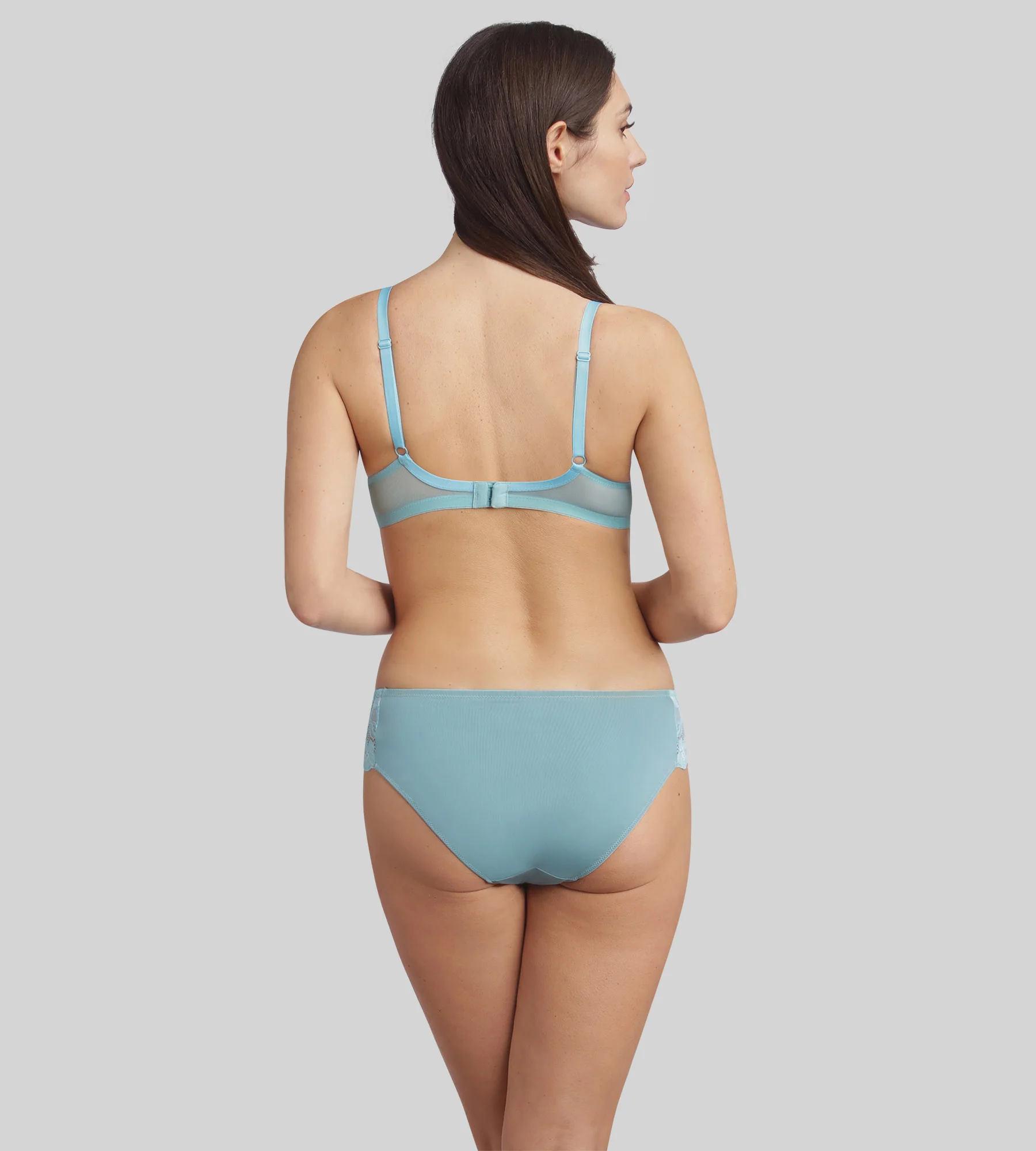 Reggiseno balconcino con ferretto blu latte Essential Elegance - Image 4
