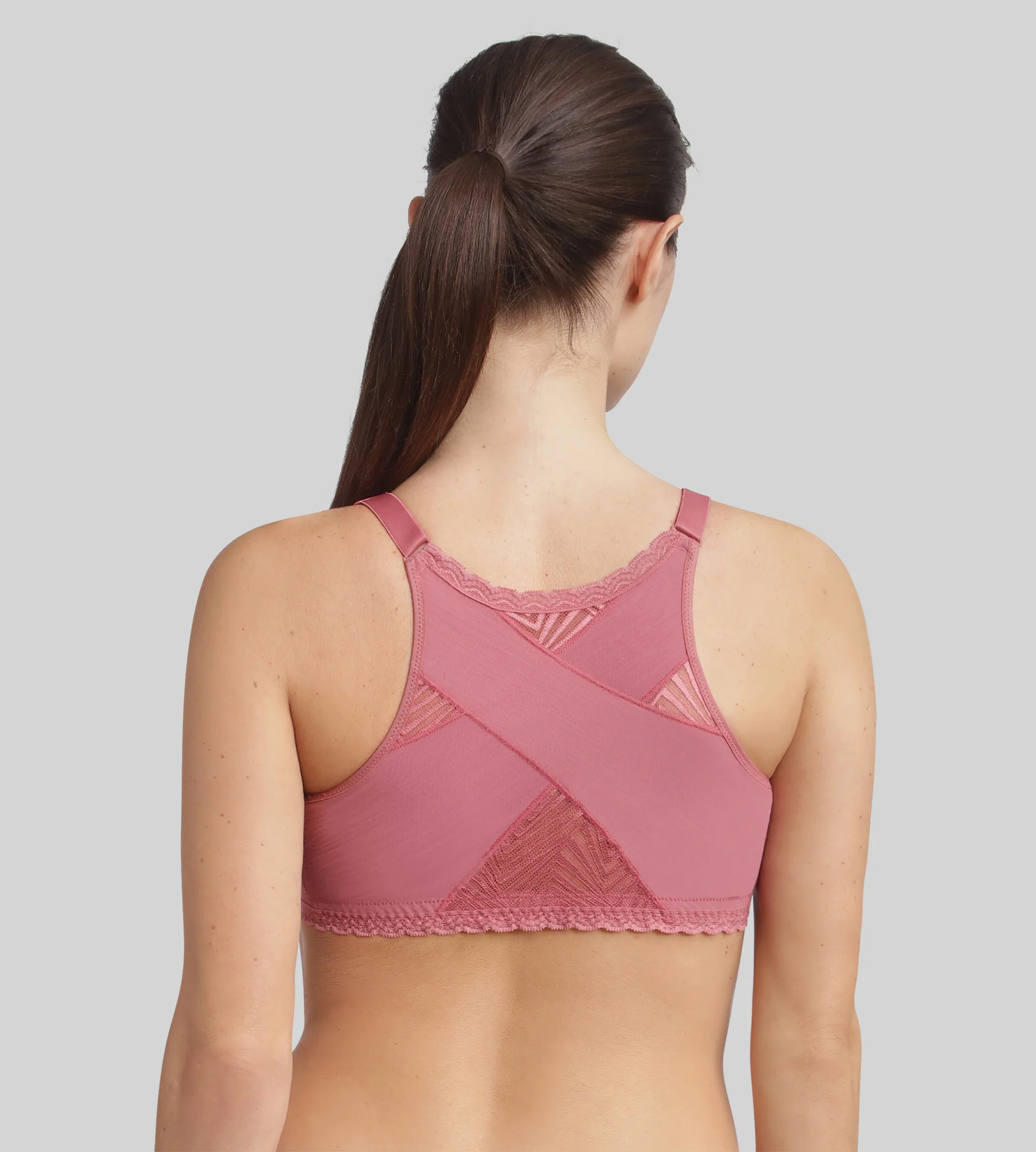 Reggiseno con apertura frontale senza ferretto rosa Ideal Posture - Image 2