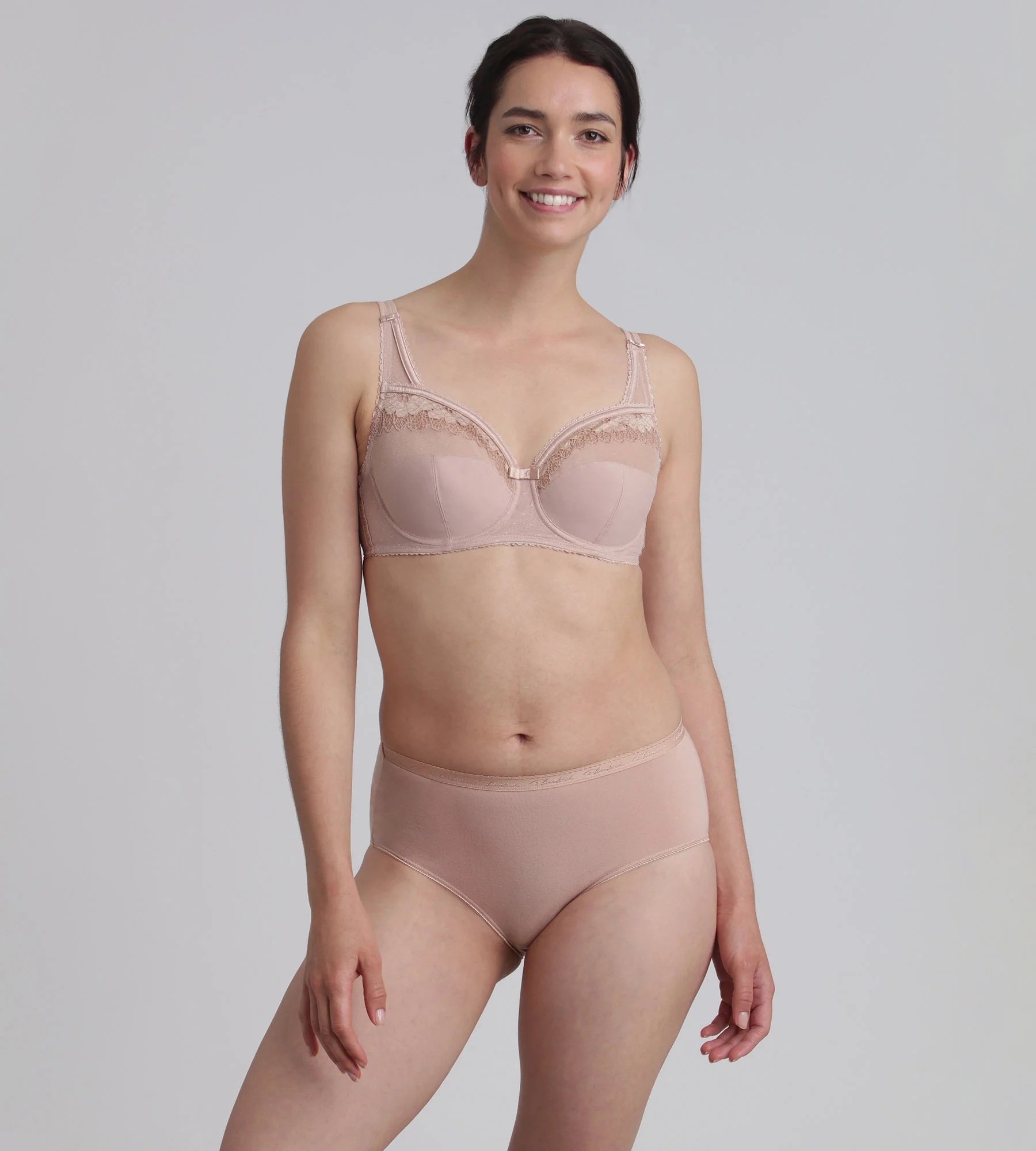 Reggiseno con ferretto beige Criss Cross Microfibra - Image 3