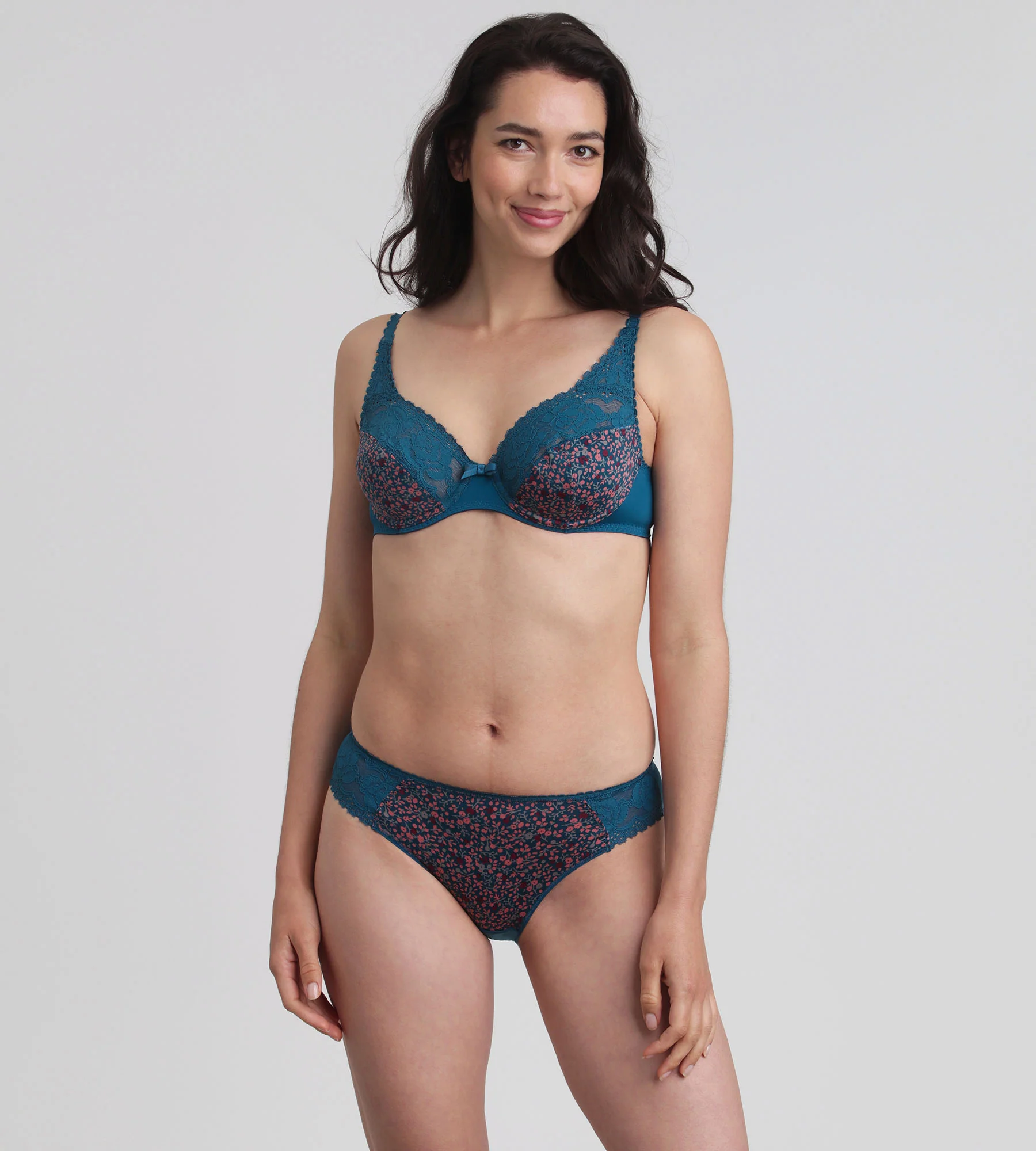 Reggiseno con ferretto fantasia verde Flowery Lace Micro Riciclato - Image 3