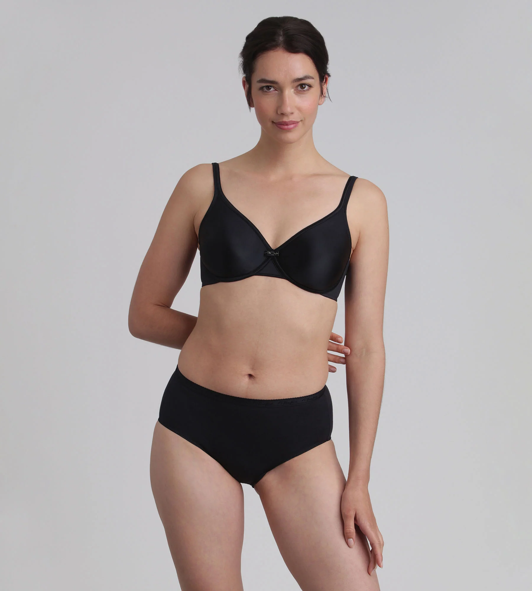 Reggiseno con ferretto nero Satiny Micro Support - Image 3