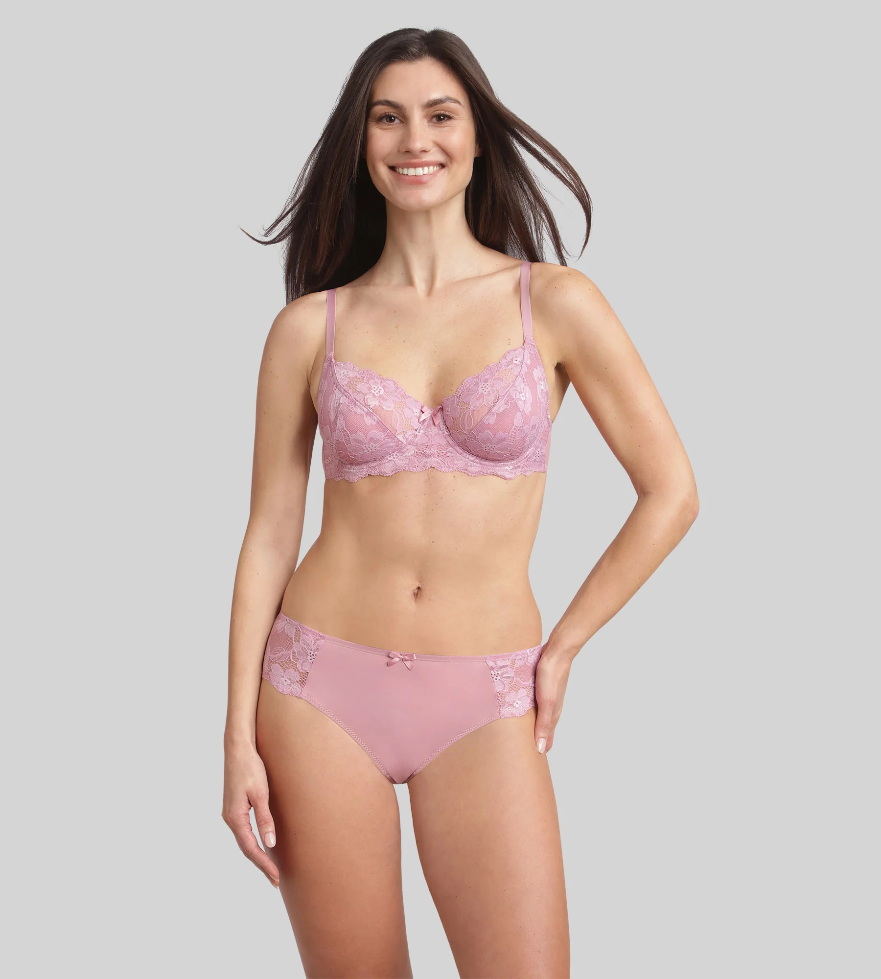 Reggiseno con ferretto rosa orchidea Essential Elegance - Image 3