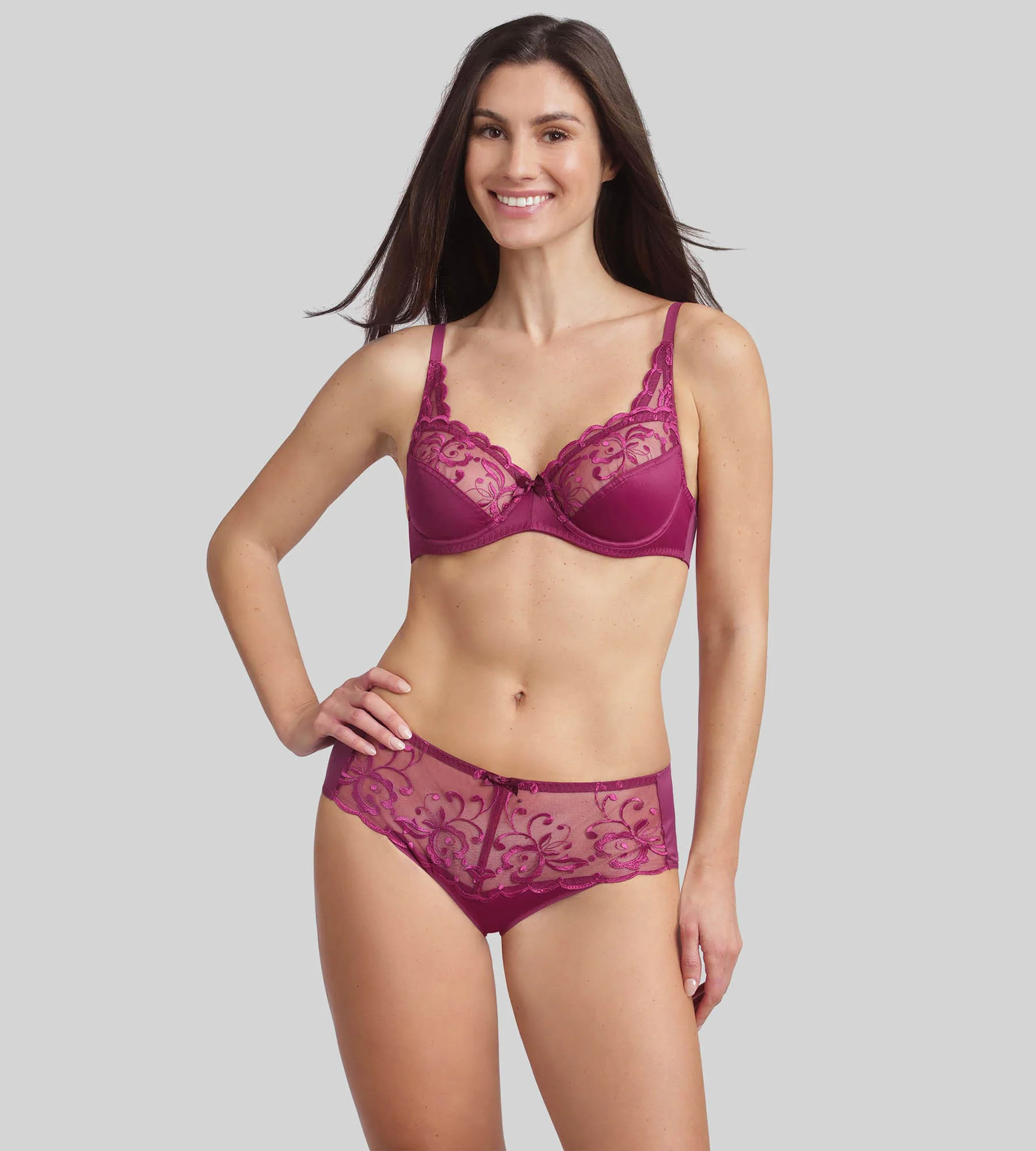 Reggiseno con ferretto viola imperiale Essential Elegance Embroidery - Image 3