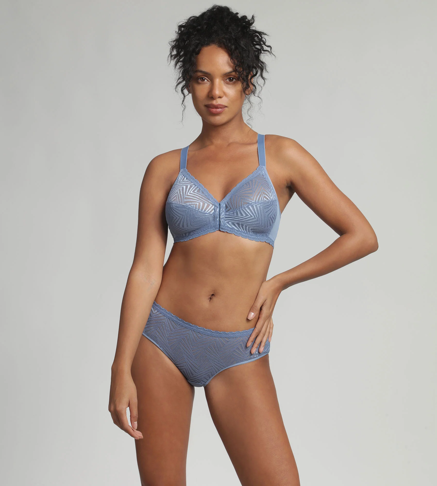 Reggiseno senza ferretto apertura davanti blu oceano Ideal Posture - Image 3