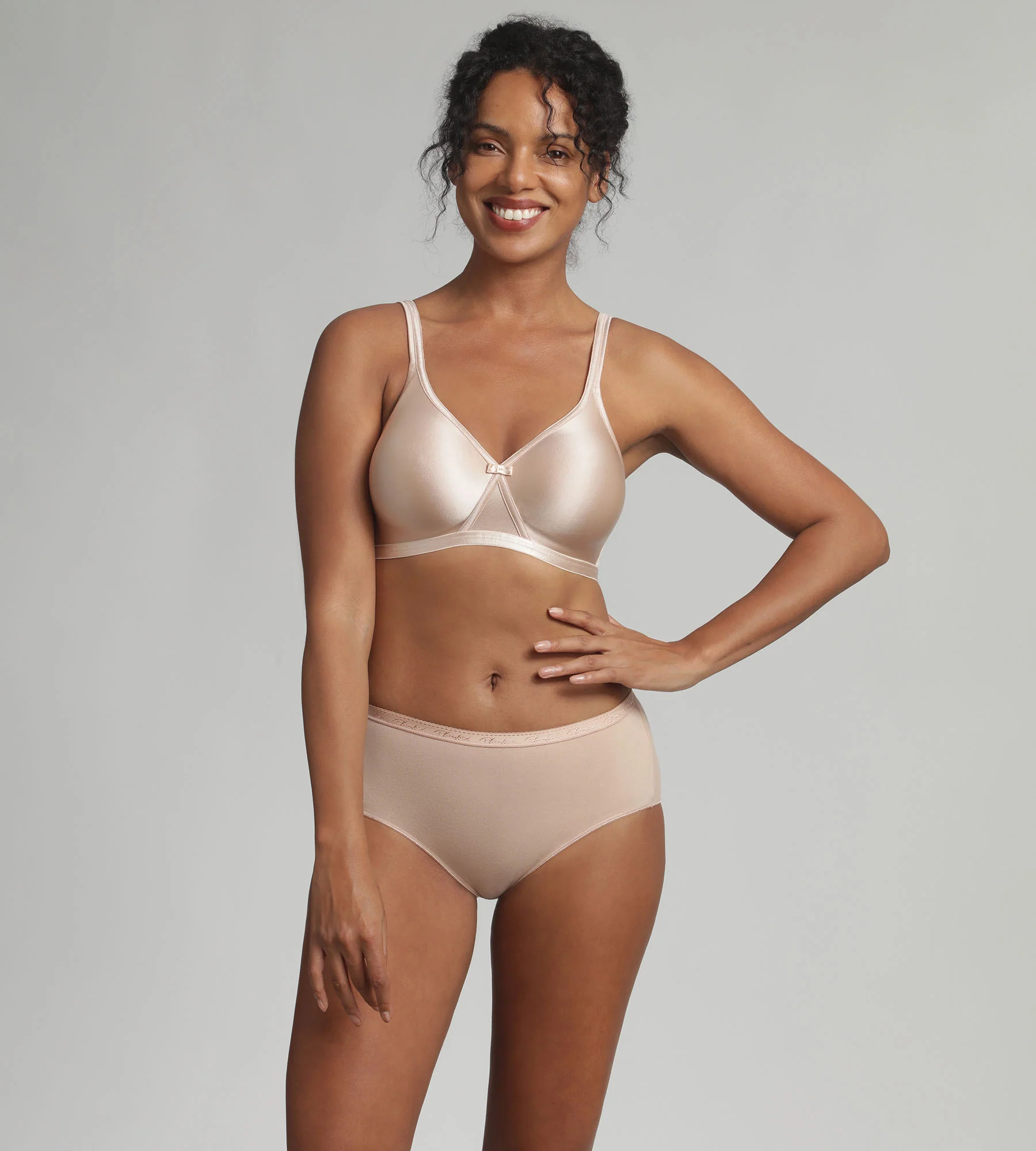 Reggiseno senza ferretto beige Satiny Micro Support - Image 3