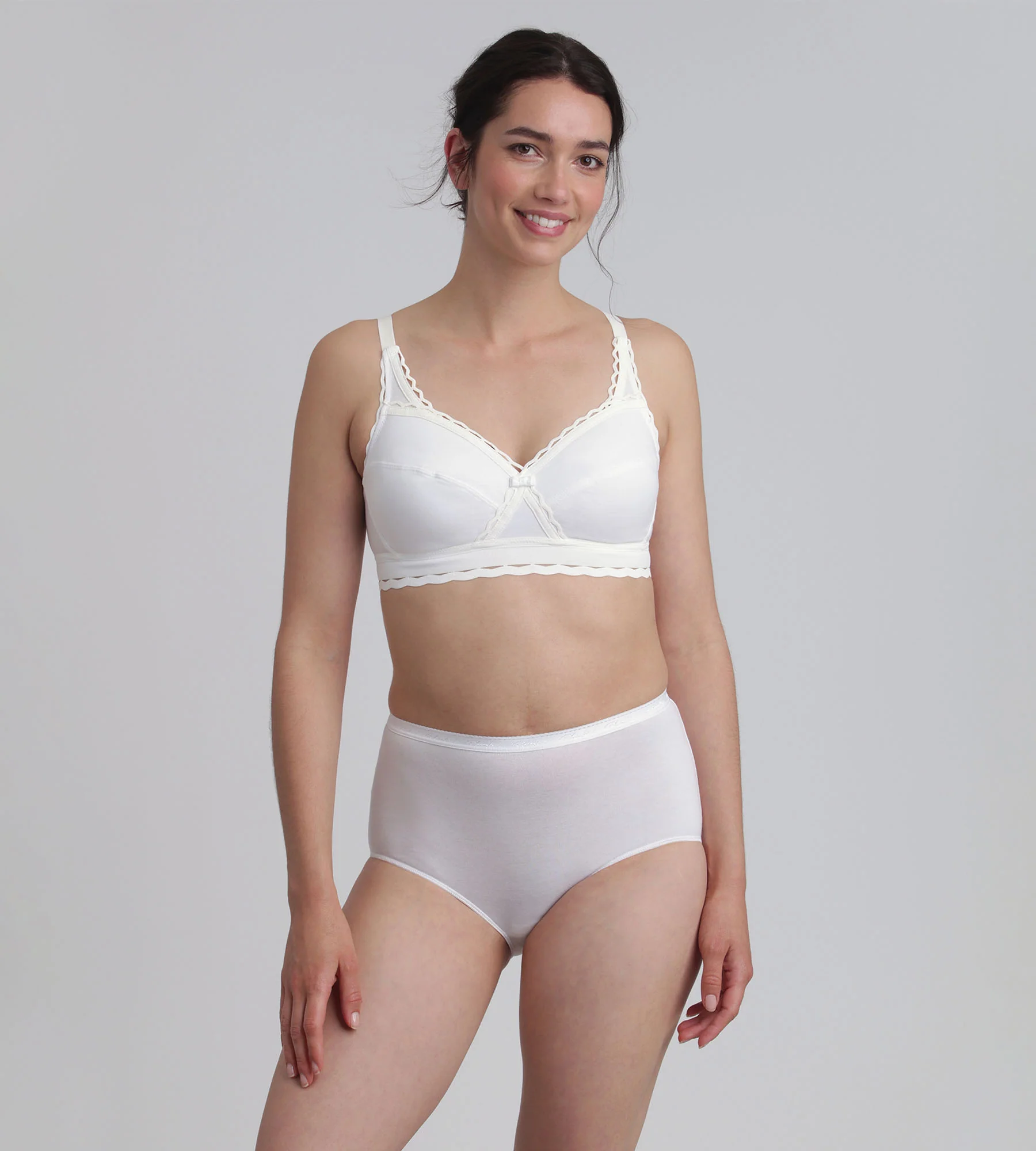 Reggiseno senza ferretto bianco Criss Cross Cotone Bio - Image 3