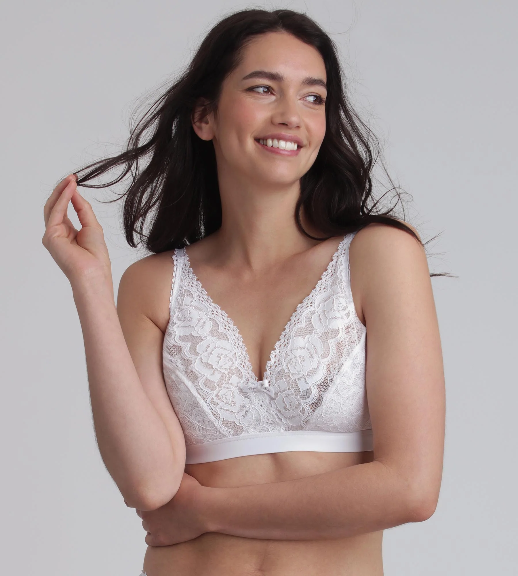 Reggiseno senza ferretto bianco Flowery Lace Riciclato