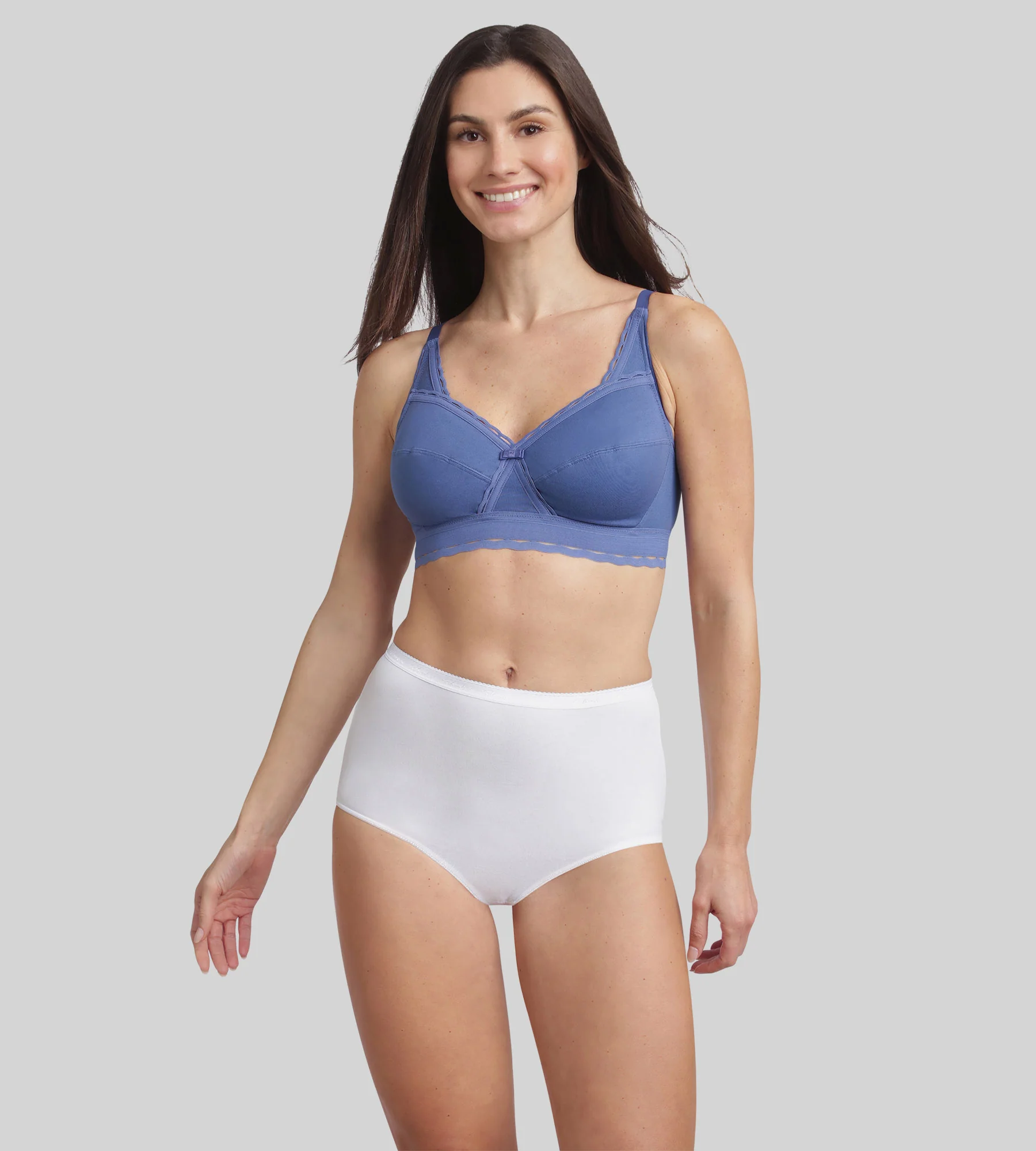 Reggiseno senza ferretto blu cobalto Criss Cross Cotone Bio - Image 3
