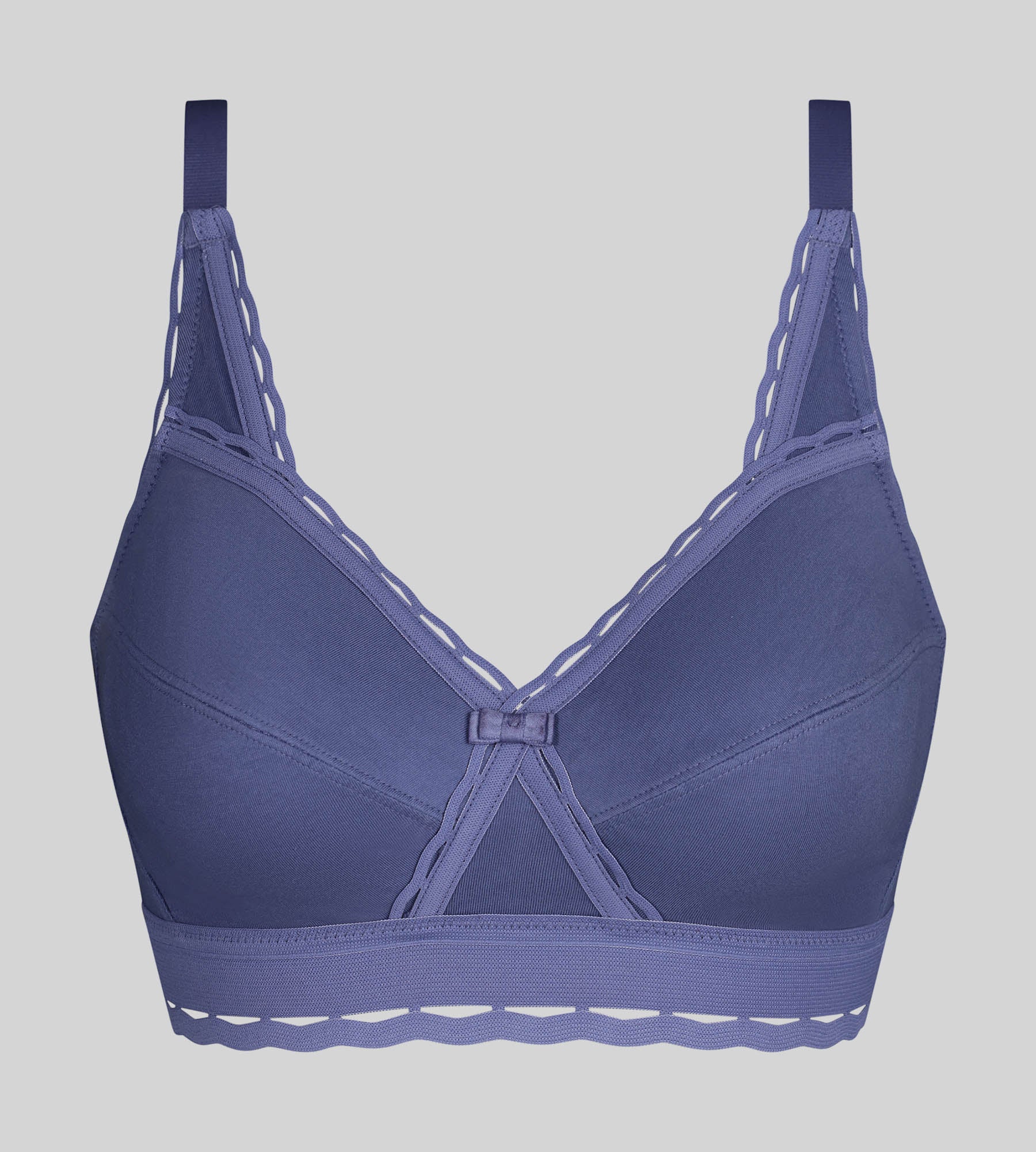 Reggiseno senza ferretto blu cobalto Criss Cross Cotone Bio - Image 5