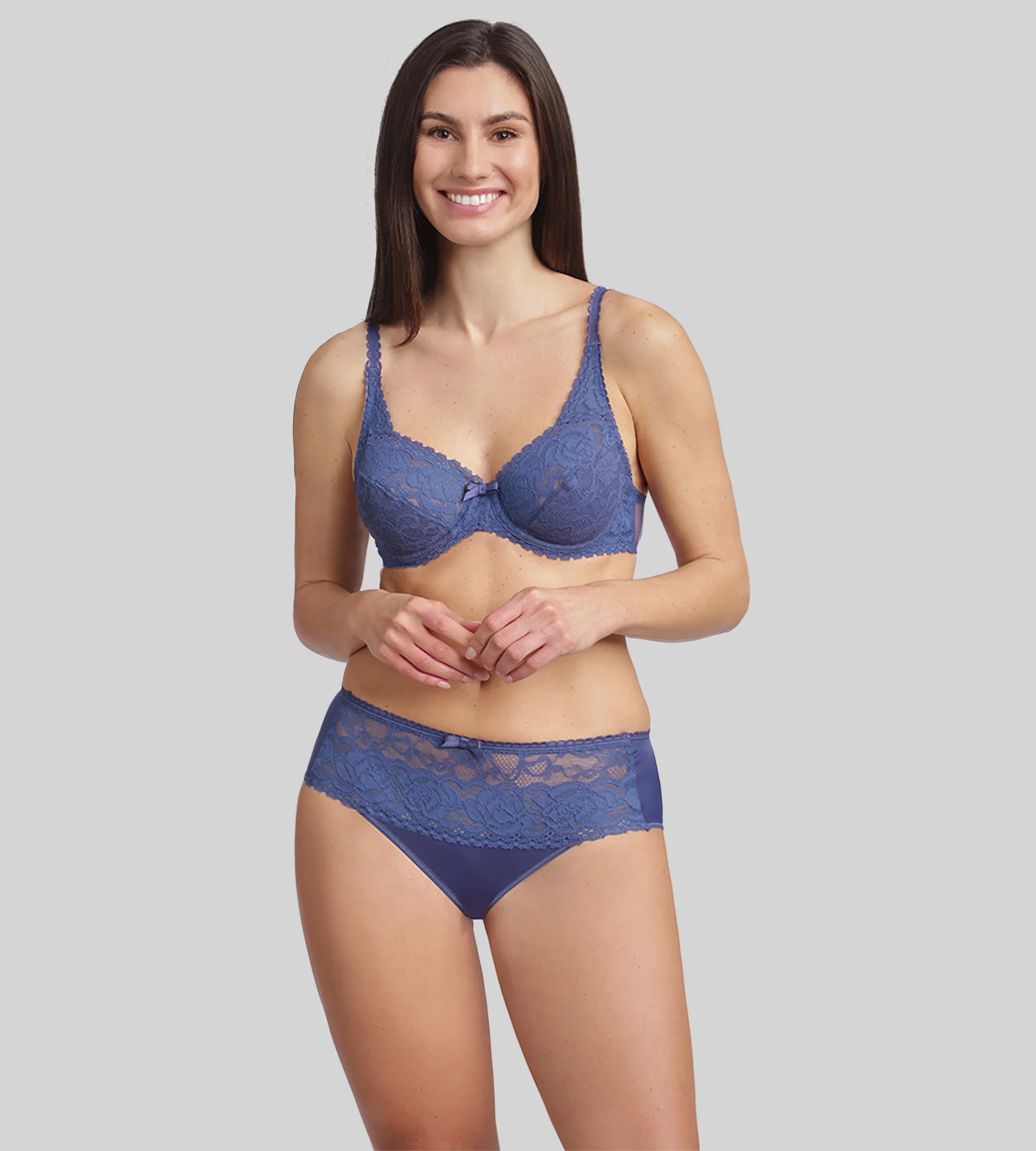 Slip blu cobalto Flowery Lace Riciclato - Image 3