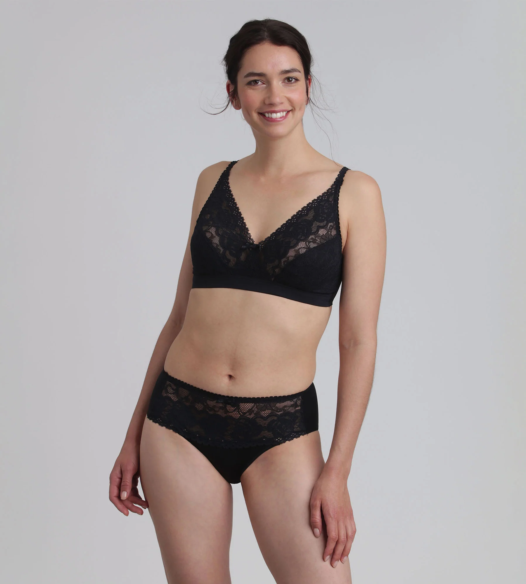 Slip nero Flowery Lace Riciclato - Image 3